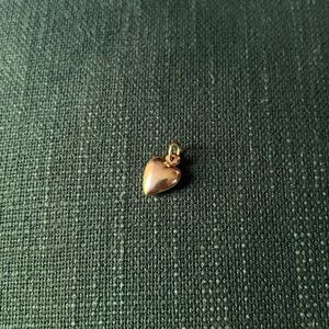 14k Italy vintage small puffy heart pendant charm